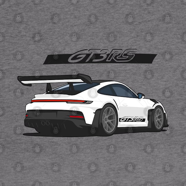 Rear car 911 gt3 rs white black by creative.z